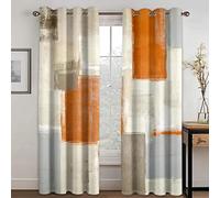 XIANGPEIFBH Orange Beige Simple Abstract Classic Design Art 2 Pieces Shading Window Curtains for Living Room Bedroom Home Decor Drapes 100(W) x(H) 214cmx2pcs