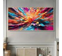 XIANGPEIFBH Vibrant Bohemian Abstract Canvas Print Wall Art - Modern Colorful Abstract Design, Contemporary Home Decor Giclee Artwork 60x130cm/24x52inch Inner-Frame