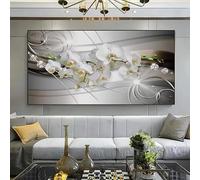XIANGPEIFBH Vintage Orchid Flower Canvas Art Poster, Wall Decor for Living Room and Bedroom, Elegant Floral Painting Decoration 40x80cm/16x32inch Inner-Frame