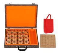 Xiangqi Chinese Chess Set Aluminum Alloy High End Portable Folding Board Complete Chess Pieces and Board for Family Gatherings and Business Gifts Pear Wood Bamboo Box 61x54cm