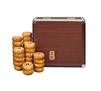 Xiangqi Sandalwood Chinese Chess Travel Board Game Set With Leather Chessboard & Aluminium Box Strategy Board Games For 2 Players(4.8cm/1.9in)