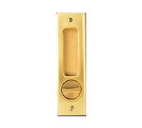 xiangshang shangmao Recessed Sliding Pocket Door Privacy Lock Hook Pull Handle (Without key, Gold)
