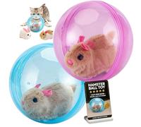 XIANGSHI 2026 New Self-Rolling Interactive Cat Ball, Cat Hamster Ball for Outside, Realistic Animal Automatic Moving Rolling Balls, Interactive Toy for Cats Dogs Chasing (#A,2PCS)