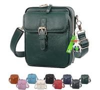 XIANGSHI Balconfoster Crossbody Bags for Women Anti Theft, Collaboraten1 Crossbody Leather Bags for women, Large Capacity Vintage Cross Body Leather Bag for Women with Built in Wallet (Dark Green)