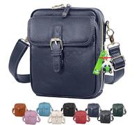 XIANGSHI Balconfoster Crossbody Bags for Women Anti Theft, Collaboraten1 Crossbody Leather Bags for women, Large Capacity Vintage Cross Body Leather Bag for Women with Built in Wallet (Dark Blue)