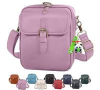 XIANGSHI Balconfoster Crossbody Bags for Women Anti Theft, Collaboraten1 Crossbody Leather Bags for women, Large Capacity Vintage Cross Body Leather Bag for Women with Built in Wallet (Light Purple)