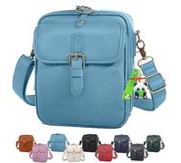 XIANGSHI Balconfoster Crossbody Bags for Women Anti Theft, Collaboraten1 Crossbody Leather Bags for women, Large Capacity Vintage Cross Body Leather Bag for Women with Built in Wallet (Light Blue)