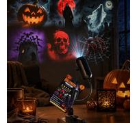 XIANGSHI Plug and Play HD Star Projector Halloween 6-Disc Set, Upgraded 360° Rotating USB Powered Halloween Projectors, Ideal for Ceiling & Outdoor Halloween Decor (1*Set)
