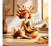 XIANGSHI Serenity Growth Inner Harmony Sculptural Figurine, Crescent Moon Meditation Statue with Nature Branch Details for Zen Home or Yoga Room Decor, Handmade Resin Goddess Home Decor (#A)
