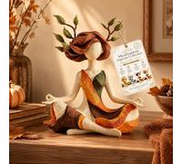 XIANGSHI Serenity Growth Inner Harmony Sculptural Figurine, Crescent Moon Meditation Statue with Nature Branch Details for Zen Home or Yoga Room Decor, Handmade Resin Goddess Home Decor (#B)