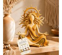 XIANGSHI Serenity Growth Inner Harmony Sculptural Figurine, Crescent Moon Meditation Statue with Nature Branch Details for Zen Home or Yoga Room Decor, Handmade Resin Goddess Home Decor (#D)