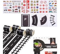 XiangSKY 15 Pcs Removable Tape For Toy Vehicles - DIY Traffic Road Signs, Interactive Play, Classroom Playroom