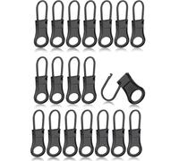 XiangSKY 20 Pcs Zip Puller Replacement, Zipper Pulls Zip Repair Kit, Zipper Sliders, Metal Zipper Pull Tab, Zipper Pulls Fixer for Jacket Luggage Backpacks Suitcases Coat-Black
