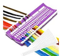 XiangSKY Embroidery Thread Organiser,50 Positions Cross Stitch Thread Holder with 4 Code Cards for Cross Stitch Thread Embroidery Floss Organizers,Purple