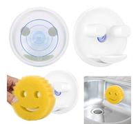 XiangSKY Scrub Sponge Holder for Daddy Mommy, Face Sponge with Suction Cup Installation,Sponge Holder for Kitchen Bathroom Sink with Suction Cup Installation for Kitchen and Bathroom