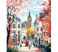 Xiangxujia DIY Paint by Number for Adults,Painting by Number Kits on Canvas,Color by Numbers for Adult Beginner,Gifts Decor for Home Wall Room (Big Ben)