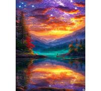 Xiangxujia Sky Diamond Painting Kit for Adults,5D Diamond Art Kits for Beginner,Lake surfaceGem Art,Crystal Kits Round Drill for Home Wall Decor Gifts,Women,Men
