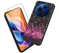 Xiangyun Case for TCL 605 (6.67") with 1 Pack Tempered Glass Screen Protector, Black Slim Fit Soft TPU Protective Cover Shockproof Anti-Scratch Phone Case - WM85