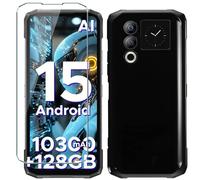 Xiangyun Cover for Doogee Blade 20/Blade 20 Ultra/Blade 20 Turbo Case (6.6"), 1 Tempered Glass Screen Protector, Slim Soft TPU Shockproof Anti-Scratch Silicone Phone Case - Black