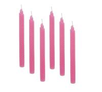 XIANGZHU Set of 6 Beeswax Pink Taper Candles, Premium Quality Hand-Rolled 9 Inch Smokeless Dripless Uncented Long Candles Perfect for Household, Wedding, Party, and Home Décor