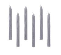 XIANGZHU Set of 6 Grey Taper Candles, Beeswax Candles in 9 inch Elegant Unscented Candlestick, Smokeless Hand Rolled Candlesticks Perfect for Dinner, Party, Wedding or Décor