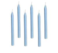 XIANGZHU Set of 6 Light Blue Taper Candles, Beeswax Candles in 9 inch Elegant Unscented Candlestick, Smokeless and Unscented Hand Rolled Candlesticks Perfect for Dinner, Party, Wedding or Décor
