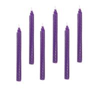 XIANGZHU Set of 6 Violet deep Taper Candles, Beeswax Candles in 9 inch Elegant Unscented Candlestick, Smokeless Candlesticks Perfect for Dinner, Party, Wedding or Décor