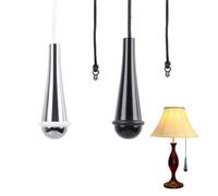 XIANJIA 2 Pack Bathroom Lights Pull Cord, 150cm Long Ball Stick Pendant Light Pulls Cords Handle, Aluminium Alloy & Durable Design Light Pull Cord for Bathroom Ceiling Lights Fans Switch