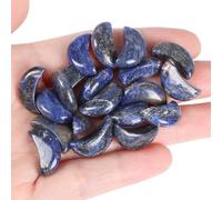 XIANNVXI 10 PCS Blue Sodalite Crystal Moon Healing Gemstones Set Blue Sodalite Stones Crescent Moon Gifts Crystals Bulk