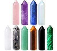 XIANNVXI 10 Pcs Healing Crystals Points Crystal Wand Bulk Set Chakra Gemstones Point Palm Reiki Crystal Stones for Meditation Balancing Therapy