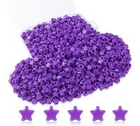 XIANNVXI 1000 Pcs 10mm Purple Star Beads,4mm Hole,Loose Acrylic Purple Star Pony Beads with Storage Box,for DIY Friendship Bracelets,Crafting,Earrings,Jewellery Making,Hair Braid,Party Decoration
