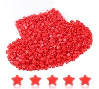 XIANNVXI 1000 Pcs 10mm Red Star Beads,4mm Hole,Loose Acrylic Red Star Pony Beads with Storage Box,for DIY Friendship Bracelets,Crafting,Earrings,Jewelry Making,Hair Braid,Party Decoration