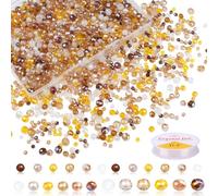 XIANNVXI 1100Pcs Faceted Brown Glass Beads for Jewellery Making,4/6/8mm Mixed Loose Craft Brown Beads with Elastic String&Storage Box,for DIY Necklace Bracelet Jewelry Making Suncatcher Kit