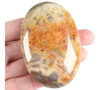 XIANNVXI 2.4 Inch Large Crystals Crazy Lace Agate Worry Stones Natural Gemstones Crystal Stone Polished Oval Palm Bag Stone Massage Reiki Healing Stone 0.7 Inches