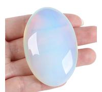 XIANNVXI 2.4" Large Opalite Crystal Opal Stone Healing Crystal Polished Opalite Gemstone 0.7" Thick Opal Palm Stone Crystal for Reiki Meditation 1 Piece