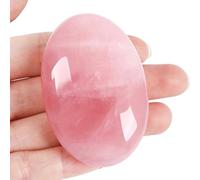 XIANNVXI 2.4" Large Rose Quartz Crystals Rose Quartz Stone Polished Palm Gemstone 0.7" Thick Pocket Stone Pink Quartrz Crystal for Reiki Meditation