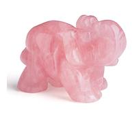 XIANNVXI 2'' Crystal Elephant Figurine Ornament Elephant Decor Reiki Lucky Elephant Rose Quartz Gemstones Figurines for Home Garden Decoration, DXHSJBJ005B