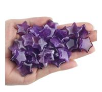 XIANNVXI 20 PCS Amethyst Crystal Star Set Healing Purple Gemstones Amethyst Stone Crystal Star Gifts Bulk Wholesale Reiki Witchy Gifts