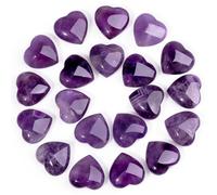 XIANNVXI 20 Pcs Amethyst Crystals Heart,Purple Amethyst Heart Stones