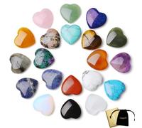 XIANNVXI 20 Pcs Healing Crystal Gifts for Women Assorted Crystals and Gemstones Heart Stones for Beginnners Collectors Cute Wellbeing Small Gifts for Women