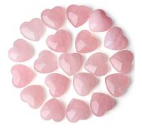 XIANNVXI 20 Pcs Rose Quartz Crystals Rose Quartz Heart Rose Quartz Stones Pink Rose Quartz Crystal Gifts for Women Pink Gifts for Women Reiki Healing