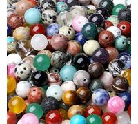 XIANNVXI 28 Colour 8mm Round Crystal Beads for Jewellery Making Assorted Coloured Colourful Gemstone Mixed Beads for Crafting 50 Pcs