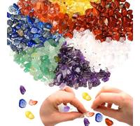 XIANNVXI 400 Pcs 7 Chakras Crystal Beads to String for Bracelets, Necklaces, Earrings, Jewellery, Crafts, Irregular, Pierced, DIY, 5 to 8 mm
