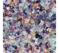 XIANNVXI 400 Pcs Drilled Fluorite Beads for Crafting,5-8mm Irregular Colourful Coloured Gemstone Chip Loose Craft Crystal Beads for Jewellery Making