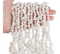 XIANNVXI 400 Pcs Moonstone Beads, 5-8mm Irregular Chip Gemstones for Jewelry Making, Grey Crystal Stone, Drilled for Crafting