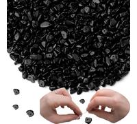 XIANNVXI 400 Pcs Obsidian Crystal Beads to String for Bracelets, Necklaces, Earrings, Jewellery, Crafts, Irregular, Pierced, DIY, 5 to 8 mm