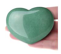 XIANNVXI 45mm 1.8" Green Aventurine Healing Crystals Heart Stones 100% Natural Crystals Gemstones Polished Love Puff Palm Stones Reiki Crystal Gifts