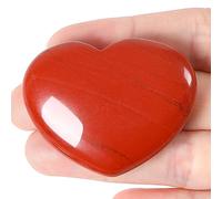 XIANNVXI 45mm 1.8" Red Jasper Crystal Heart Stone Natural Crystal Gemstone Polished Love Puff Palm Massage Stone Reiki Crystal