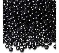 XIANNVXI 500pcs Black Beads for Bracelet Making Polished 8mm Round Beads for Crafting Jewelry Making