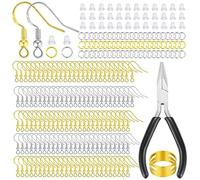 XIANNVXI 602 Pcs Hypoallergenic 925 Silver and Gold Plated Earring Making Kit Hooks for Jewellery Making,Jewellery Findings,Jump Rings,Rubber Earring Backs,DIY Tool